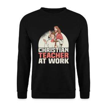 Teacher of Religion Religious Education - Unisex Sweatshirt - black - Front - Alina (178cm) & Michal (187cm)