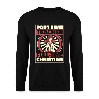Teacher of Religion Religious Education - Unisex Sweatshirt - black - Front - Alina (178cm) & Michal (187cm)