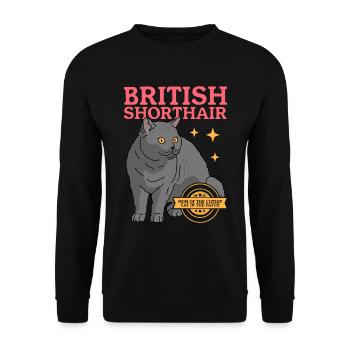British Shorthair Mom Cat Cat Mom Cadeau - Sweat-shirt Unisexe - noir - Devant - Alina (178cm) & Michal (187cm)