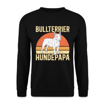 Bull Terrier Chien Papa Chien Propriétaire Cadeau - Sweat-shirt Unisexe - noir - Devant - Alina (178cm) & Michal (187cm)