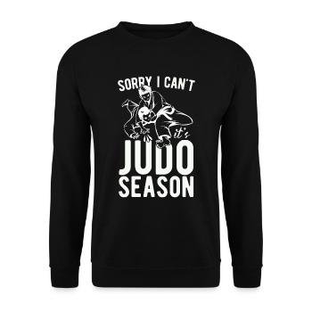 Sorry I Can't Judo Season Fighter Karate Training - Unisex Pullover - Schwarz - Vorne - Alina (178cm) & Michal (187cm)