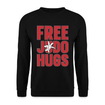 Judo Hugs Gratuit Combattant Karaté Sports - Sweat-shirt Unisexe - noir - Devant - Alina (178cm) & Michal (187cm)