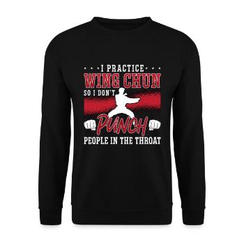 Je pratique les arts martiaux Wing Chun Fighter Kung Fu - Sweat-shirt Unisexe - noir - Devant - Alina (178cm) & Michal (187cm)
