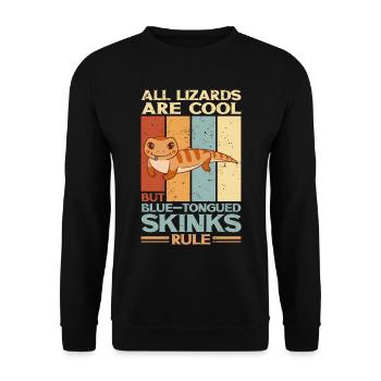 Bluetongued Skink Lizard Blue Tongued Skink Gift - Unisex Sweatshirt - black - Front - Alina (178cm) & Michal (187cm)