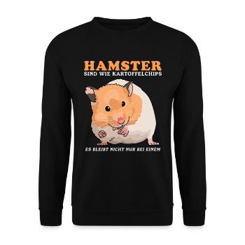 Hamster Dwarf Hamster Golden Hamster Gift - Unisex Sweatshirt - black - Front - Alina (178cm) & Michal (187cm)