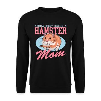 Hamster Mom | Dwarf Hamster Golden Hamster Gift - Unisex Sweatshirt - black - Front - Alina (178cm) & Michal (187cm)
