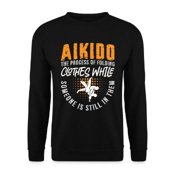 Aikido Le Processus Combattant Arts Martiaux Samouraï - Sweat-shirt Unisexe - noir - Devant - Alina (178cm) & Michal (187cm)