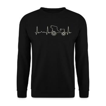 Car Classic 1880s. Heart. Love. EKG. Pulse. Beat. - Unisex Sweatshirt - black - Front - Alina (178cm) & Michal (187cm)