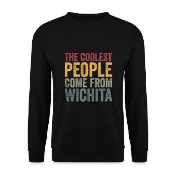 Coolest people come from Wichita - Unisex Sweatshirt - black - Front - Alina (178cm) & Michal (187cm)