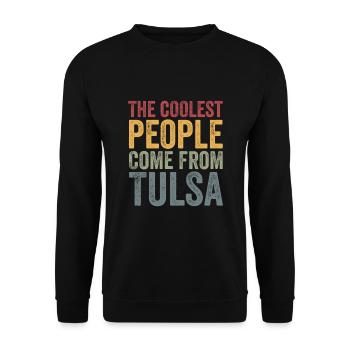 Coolest people come from Tulsa - Unisex Sweatshirt - black - Front - Alina (178cm) & Michal (187cm)