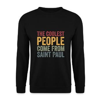 Coolest people come from Saint Paul - Unisex Pullover - Schwarz - Vorne - Alina (178cm) & Michal (187cm)