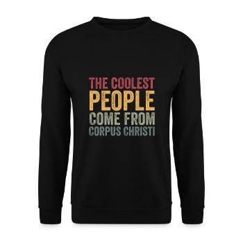 Coolest people come from Corpus Christi - Unisex Pullover - Schwarz - Vorne - Alina (178cm) & Michal (187cm)