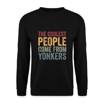 Coolest people come from Yonkers - Unisex Pullover - Schwarz - Vorne - Alina (178cm) & Michal (187cm)