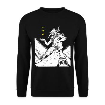 Medieval Goblin Creature - Unisex Sweatshirt - black - Front - Alina (178cm) & Michal (187cm)