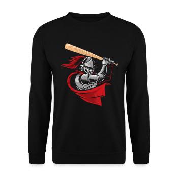 Medieval knight baseball player - Unisex Sweatshirt - black - Front - Alina (178cm) & Michal (187cm)