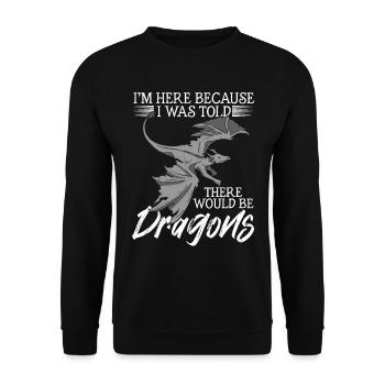 Medieval Men Young Dragon Lovers - Unisex Sweatshirt - black - Front - Alina (178cm) & Michal (187cm)