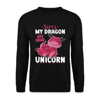 Dragon Lovers Funny Unicorn Joke - Unisex Sweatshirt - black - Front - Alina (178cm) & Michal (187cm)