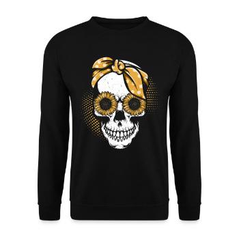 Crâne Tournesol Mère jardinage Mère - Sweat-shirt Unisexe - noir - Devant - Alina (178cm) & Michal (187cm)