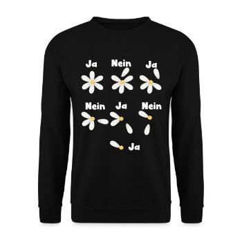 Gänseblümchen Ja Nein Spiel Gänseblume - Unisex Pullover - Schwarz - Vorne - Alina (178cm) & Michal (187cm)