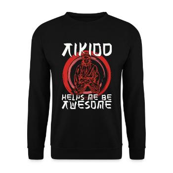 L’Aïkido m’aide à être un samouraï combattant génial - Sweat-shirt Unisexe - noir - Devant - Alina (178cm) & Michal (187cm)