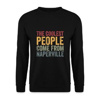 Les gens les plus cool viennent de Naperville - Sweat-shirt Unisexe - noir - Devant - Alina (178cm) & Michal (187cm)