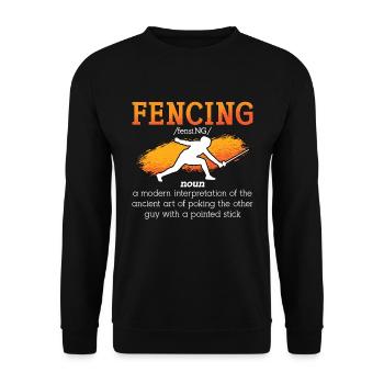 Fencing Modern Interpretation Of Sword Duel Fencer - Unisex Pullover - Schwarz - Vorne - Alina (178cm) & Michal (187cm)