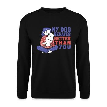 Dog trainer Dog trainer - Unisex Sweatshirt - black - Front - Alina (178cm) & Michal (187cm)