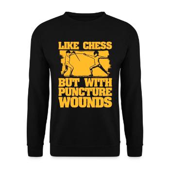 Fencing Like Chess But With Swordsman Sport Fencer - Unisex Sweatshirt - black - Front - Alina (178cm) & Michal (187cm)