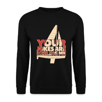 Sailing Sailboat Wordplay Sailors Sailors - Unisex Sweatshirt - black - Front - Alina (178cm) & Michal (187cm)