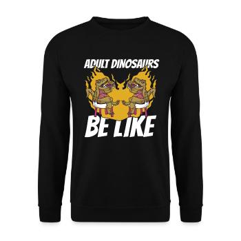 Dinosaure Dinosaure adulte - Sweat-shirt Unisexe - noir - Devant - Alina (178cm) & Michal (187cm)