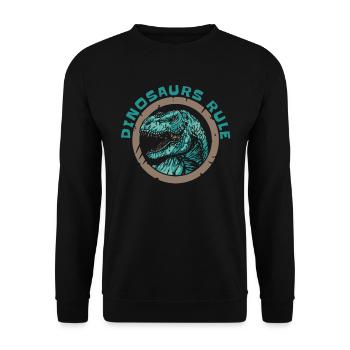 Dinosaur Adult dinosaur - Unisex Sweatshirt - black - Front - Alina (178cm) & Michal (187cm)