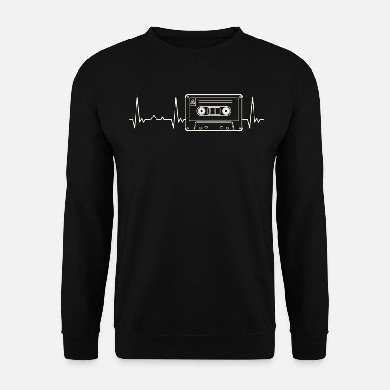Casette Tape Retro. Herz. Liebe. Ekg. Impuls. - Unisex Pullover - Schwarz