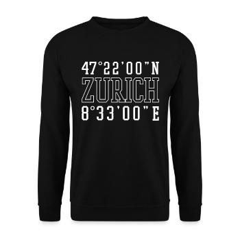Coordonnées de la ville - Sweat-shirt Unisexe - noir - Devant - Alina (178cm) & Michal (187cm)