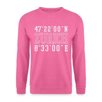 Coordonnées de la ville - Sweat-shirt Unisexe - rose - Devant