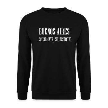 Coordonnées de la ville - Sweat-shirt Unisexe - noir - Devant - Alina (178cm) & Michal (187cm)
