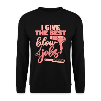 Coiffeur Coiffeur Drôle - Sweat-shirt Unisexe - noir - Devant - Alina (178cm) & Michal (187cm)
