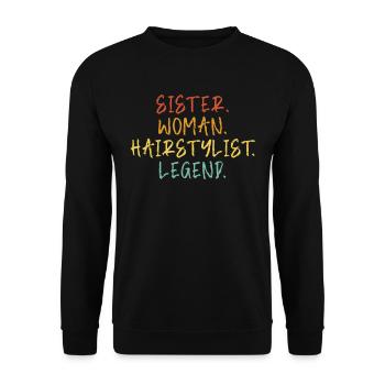 Hairdresser Hairstylist Sister - Unisex Sweatshirt - black - Front - Alina (178cm) & Michal (187cm)