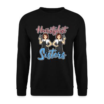 Friseur Hairstylist Schwestern - Unisex Pullover - Schwarz - Vorne - Alina (178cm) & Michal (187cm)