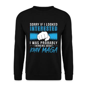 Krav Maga Sorry If I Looked Black Belt MMA Fighter - Unisex Pullover - Schwarz - Vorne - Alina (178cm) & Michal (187cm)