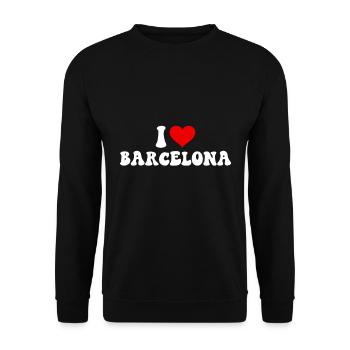 I love Barcelona - Unisex Pullover - Schwarz - Vorne - Alina (178cm) & Michal (187cm)