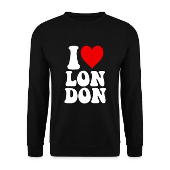 I love London - Unisex Sweatshirt - black - Front - Alina (178cm) & Michal (187cm)