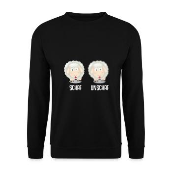 Schaf unschaf - Unisex Pullover - Schwarz - Vorne - Alina (178cm) & Michal (187cm)