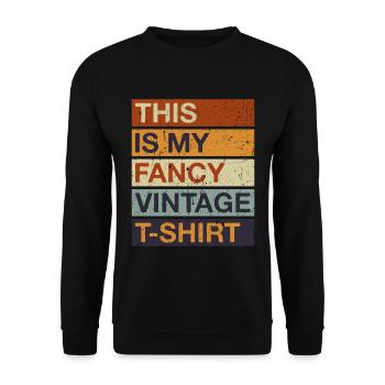 1980s 1990s retro This is my fancy Vintage - Unisex Sweatshirt - black - Front - Alina (178cm) & Michal (187cm)