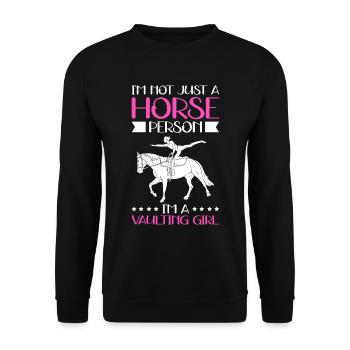 Voltige Sport équestre Sports équestres Cheval Cadeau - Sweat-shirt Unisexe - noir - Devant - Alina (178cm) & Michal (187cm)