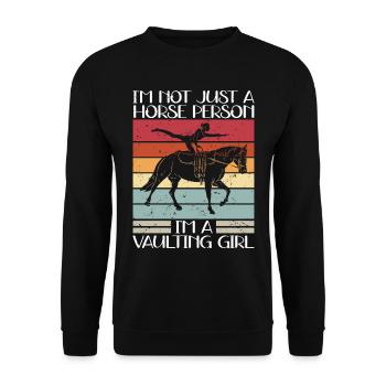 Vaulting Horses Equestrian Sport Equestrian Gift - Unisex Sweatshirt - black - Front - Alina (178cm) & Michal (187cm)