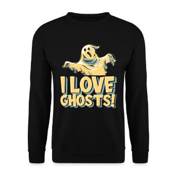 Halloween Funny I Love Ghosts - Unisex Sweatshirt - black - Front - Alina (178cm) & Michal (187cm)