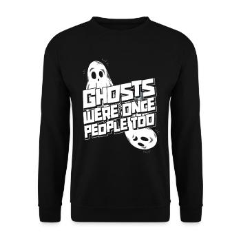 Halloween Funny Ghosts - Unisex Sweatshirt - black - Front - Alina (178cm) & Michal (187cm)