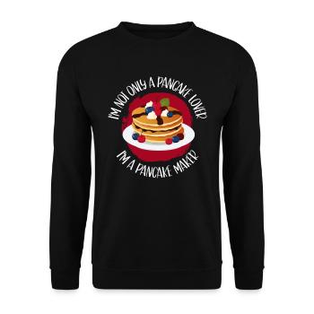 Pancakes | Pancake Pancake Gift - Unisex Sweatshirt - black - Front - Alina (178cm) & Michal (187cm)