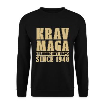 Krav Maga Handing Out Naps Military Combat Fighter - Unisex Sweatshirt - black - Front - Alina (178cm) & Michal (187cm)