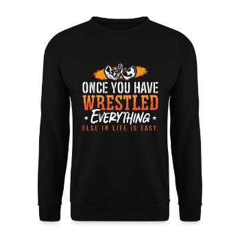 Arm Wrestling Once You Have Muscle Sports Wrestler - Unisex Sweatshirt - black - Front - Alina (178cm) & Michal (187cm)